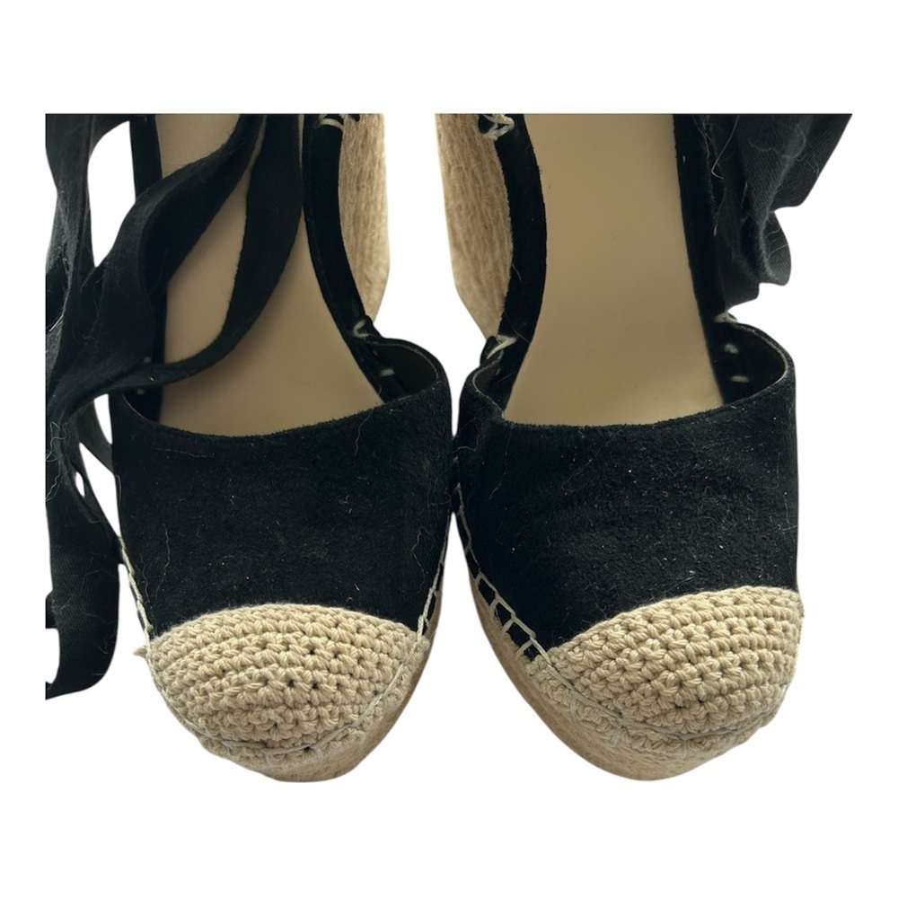 Vince Camuto Alindra Espadrille Wedge Black Excellent Size 6.5 - Picture 6 of 11